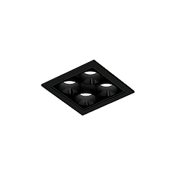 Indbygnings loftlampe LINOO 4.1 4-flammer, firkantet IP20, sort blank, sort mat