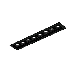 Indbygnings loftlampe LINOO 8.0 8-flammer, firkantet IP20, sort blank, sort mat
