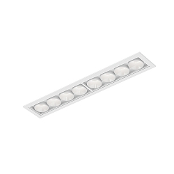 Indbygnings loftlampe LINOO 8.0 8-flammer, firkantet IP20, hvid mat, hvid blank