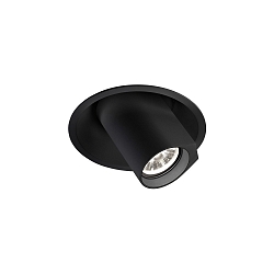 Loftlampe BLIEK ROUND 1.0 - LED med bladfjedre, kardanisk drejning, halvt fors�nket IP20, mat, kulsort d�mpbar