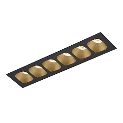 Indbygningslampe PIRRO PETIT CEILING REC 6.0 IP20, champagne, sort mat 14W 760lm 3000K 20-40� 20-40� CRI 90-100