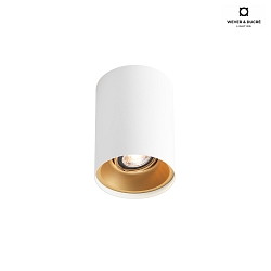 Loftlampe SOLID 1.0 cylindrisk, svingbar, drejelig GU10 IP20, guld, hvid dmpbar