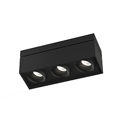 Loftlampe SIRRO 3.0 3-flammer, svingbar, drejelig GU10 IP20, pulverlakeret, sort d�mpbar