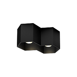 Downlight HEXO 2.0 - PAR16 2-flammer, firkantet, uden reflektor GU10 IP20, mat, kulsort d�mpbar