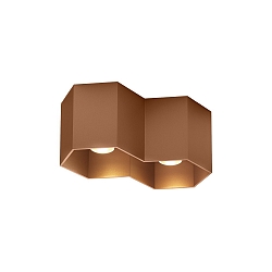 Ceiling luminaire HEXO 2.0 PAR16, 2x GU10 max. 12W, copper