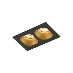 LED Recessed spot PIRRO 2.0, 2 spots, 2x 4.5W 2700K, CRi >90, dimmable, black gold