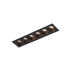 LED Recessed spot PIRRO 6.0, 6 spots, 6x 4.5W 3000K, CRi >90, dimmable, black gold