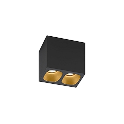 Downlight PIRRO 2.0 2-flammer IP20, guld, sort d�mpbar