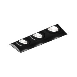 Indbygnings loftlampe STRANGE PETIT TRIMLESS 3.0 firkantet, skylle, kardanisk drejning IP20, mat, kulsort d�mpbar