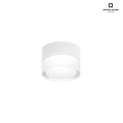 LED Wall /Ceiling luminaire MIRBI 1.0, round, IP44, 7W 3000K, CRi >90, dimmable, clear + opal / white