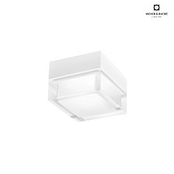 LED Wall /Ceiling luminaire MIRBI 2.0, square, IP44, 7W 3000K, CRi >90, dimmable, clear + opal / white