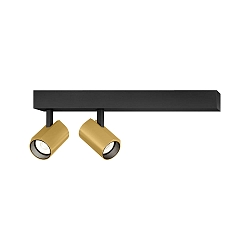 overflade lampe CENO 2.0 2-flammer, svingbar, drejelig IP20, guld, sort d�mpbar