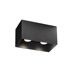 Loftlampe BOX CEILING SURF 2.0 2-flammer IP20, sort mat d�mpbar