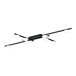 ceiling luminaire PERLEZ GRID 1.0 8 flames IP20, black matt dimmable