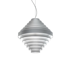 Pendant luminaire J.J.W. 05, shade � 44.5cm / height 44.5cm, 3x E27, aluminum, silver