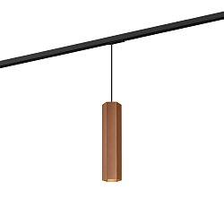 1-faset pendul HEXO ON TRACK 3.0 - PAR16 firkantet, lang, med adapter GU10 IP20, kobber d�mpbar