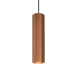 LED Pendant luminaire HEXO MULTI 3.0, 6W 2700K, CRi >90, without canopy, copper
