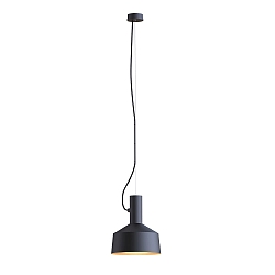 Pendant luminaire ROOMOR 1.0, E27, 600cm, deep black, with shade 2.0