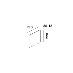 LED Wall luminaire MILES 2.0 CARR�, indirect, 22 x 22cm, 8W 2700K, CRi >90, dimmable, black