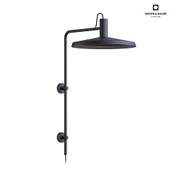 Wall luminaire ROOMOR 4.0 PAR16, GU10, with cable, deep black, with shade 4.0