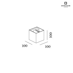 Vglampe BOX 1.0 ensidig IP20, aluminium brstet dmpbar