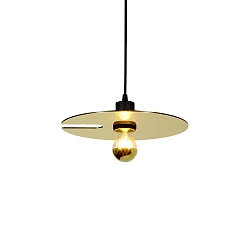 Pendant luminaire MIRRO 1.0, length 600cm / mirror � 30cm, E27 (excl.), black gold
