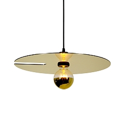 Pendant luminaire MIRRO 2.0, length 600cm / mirror � 45cm, E27 (excl.), black gold