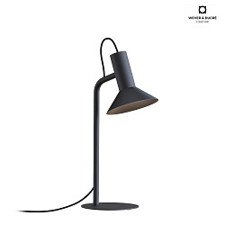 Table lamp ROOMOR 1.0 PAR16, GU10, deep black, with cord switch, with shade 1.0