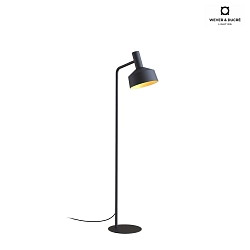 Floor lamp ROOMOR 1.0 PAR16, GU10, deep black, with cord switch, with shade 2.0, deep black gold