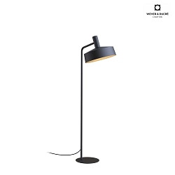 Floor lamp ROOMOR 1.0 PAR16, GU10, deep black, with cord switch, with shade 3.0, deep black gold