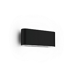 Udendørs wall luminaire KIOSK 1.0 up / down, med linseoptik IP65, sort mat dæmpbar