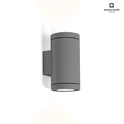 LED Outdoor Wall luminaire TUBE 2.0, IP65, 2-sided, 2x 8W 3000K 38, CRi >90, dimmable, dark grey