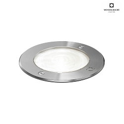 Outdoor LED Recessed spot MAP 1.2, IP67 IK08, 11.8cm, 12W 3000K, dimmable, stainless steel / glass