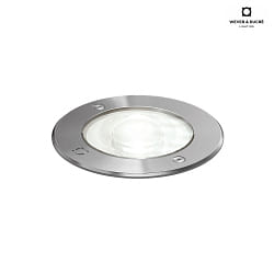 Outdoor LED Recessed spot MAP 1.6, IP67 IK08, 16cm, 15W 3000K, dimmable, stainless steel / glass