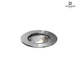 Outdoor LED Recessed spot MAP ASYM 1.2, IP67 IK08, 12cm, 10W 3000K, dimmable, stainless steel / glass