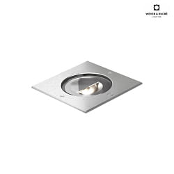 Outdoor LED HV Floor recessed spot CHART ASYM 1.6, IP67 IK08, 15W 3000K, dimmable, stainless steel