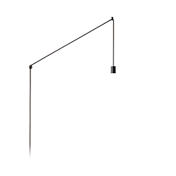 Penduloph�ng WIRO PLUG AND PLAY E27 850CM 1-fold, uden sk�rm, med stik, med ledningsd�mper E27 IP20, sort d�mpbar