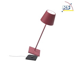 Batteri bordlampe POLDINA PRO dæmpbar IP65, brændende rød, mat, pulverlakeret dæmpbar
