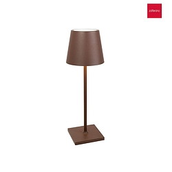 battery table lamp POLDINA L DESK IP54, rust dimmable