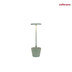 battery table lamp POLDINA REVERSO IP54, sage green dimmable