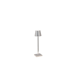 Batteri bordlampe POLDINA MICRO IP65, chrom, blank d�mpbar