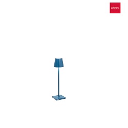 battery table lamp POLDINA MICRO IP65, blue dimmable
