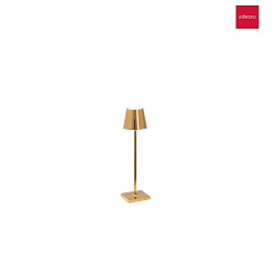 battery table lamp POLDINA MICRO IP65, glossy, gold dimmable