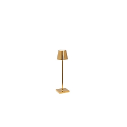 Batteri bordlampe POLDINA MICRO IP65, blank, guld d�mpbar