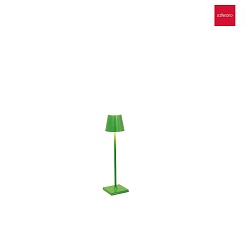 battery table lamp POLDINA MICRO IP65, green dimmable