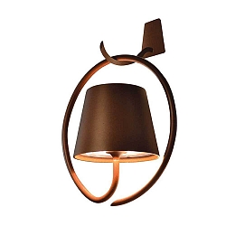 Batteri v�glampe POLDINA med h�ndtag IP54, rust, lakeret d�mpbar