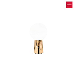 LED Batteridrevet Bordlampe OLIMPIA TAVOLO PRO, IP54, H 26cm, med berringsdmper, guld