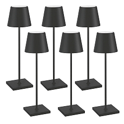 Batteri bordlampe POLDINA PRO s�t med 6 IP65, sort d�mpbar