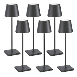 Batteri bordlampe POLDINA PRO s�t med 6 IP65, m�rkegr� d�mpbar