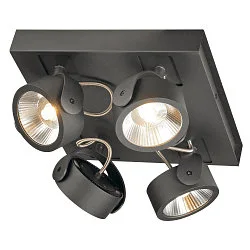 KALU LED 4 Væg- og Loftlampe, firkantet, 60°, sort